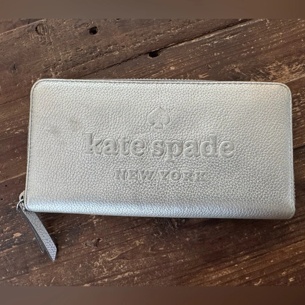 Kate Spade Metallic Jackson Leather Medium Satchel Crossbody Bag AND Wallet